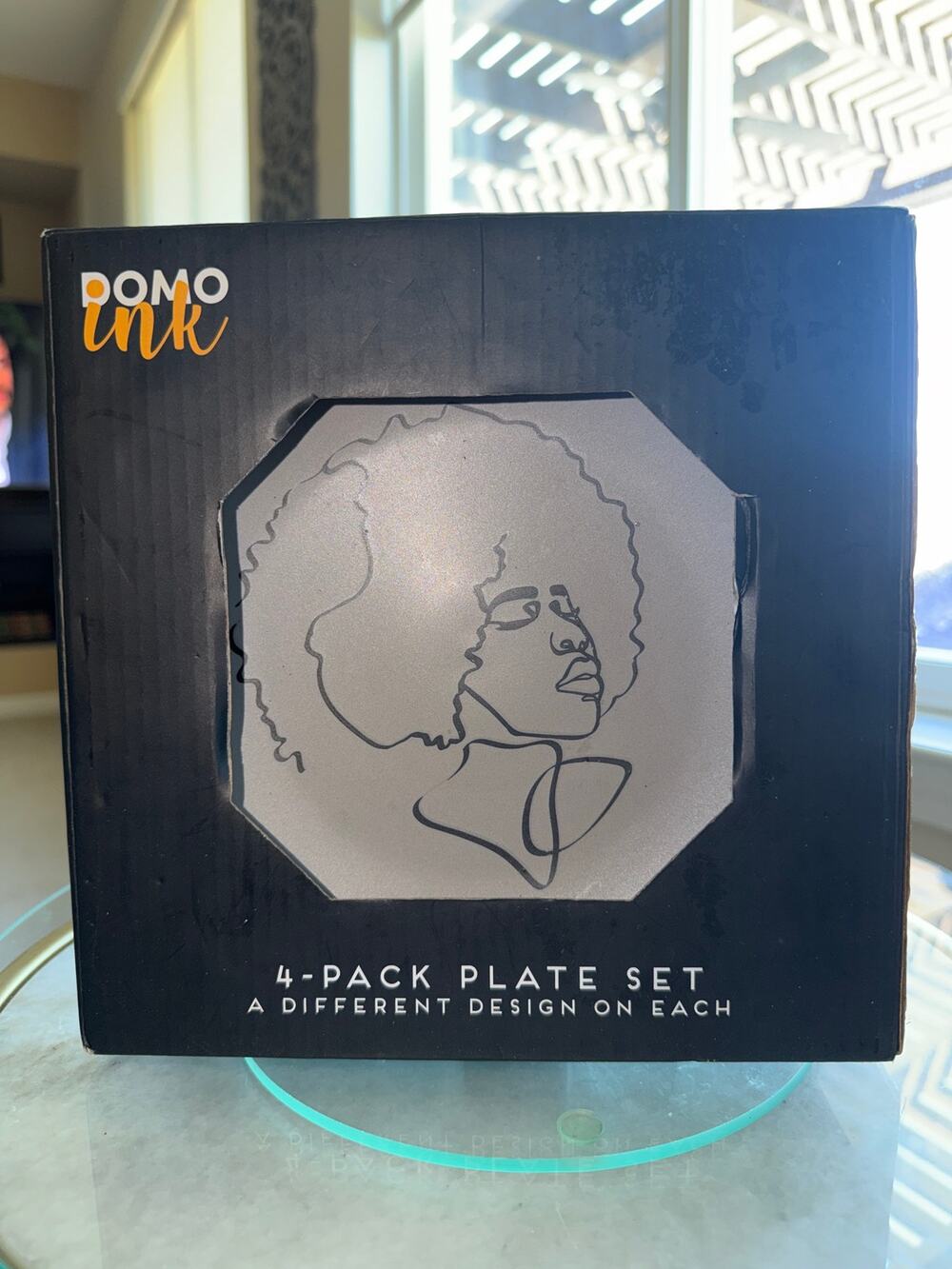 7" / 8" 4pk Ceramic DomoINK Decorative Plates - DesignWorks Ink Target BHM NEW